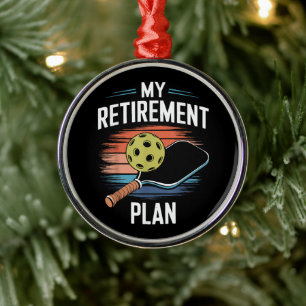 Adorno Metálico Mi plan de jubilación jugador de pickleball