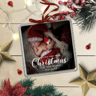 Adorno Metálico Mi primer hijo, Navidades recién nacidos, foto del