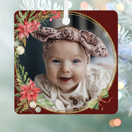 Adorno Metálico Mi primer marco botánico de oro editable para Navi