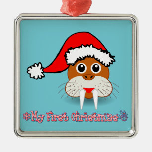 Adorno Metálico Mi primera billetera de bebé navideña