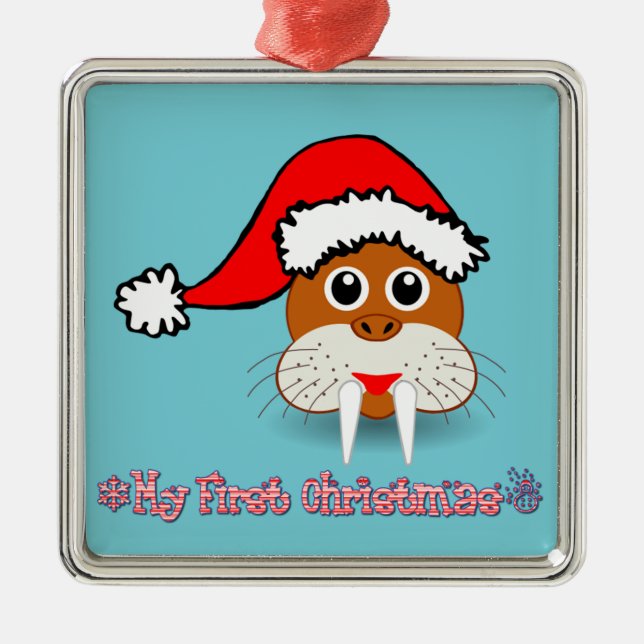 Adorno Metálico Mi primera billetera de bebé navideña (Frente)