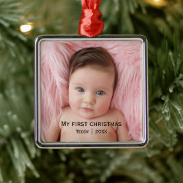 Adorno Metálico Mi primera foto navideña