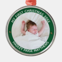 Mi Primera Navidad Blanca Foto Personalizada de Be