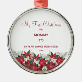 Adorno Metálico Mi primera Navidad como mamá Personalizado nombre 