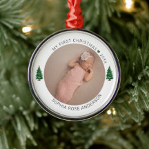 Mi Primera Navidad Nombre Personalizado Año Foto