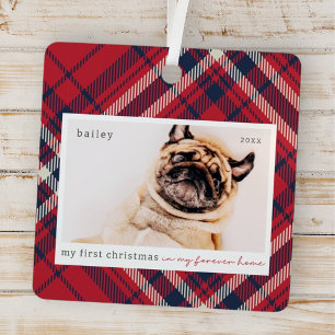 Adorno Metálico Mi primera Navidad para siempre en casa Mascota fo