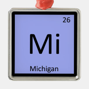 Adorno Metálico Mi - Tabla Periódica de Química de Michigan State