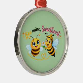 Adorno Metálico Mía, Cariño – Adorable Pareja de Abejas Románticas