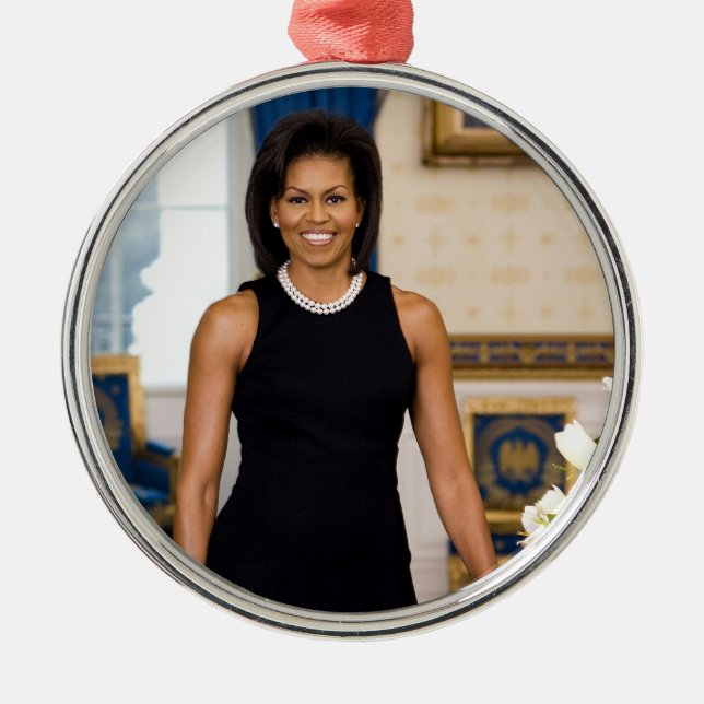 Adorno Metálico Michelle Obama Ornament (Frente)