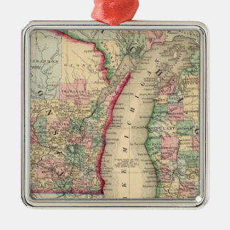 Adorno Metálico Michigan, Mapa de Wisconsin de Mitchell