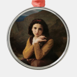 Adorno Metálico Mignon (Chica joven dulce francés) (de Bouguereau 