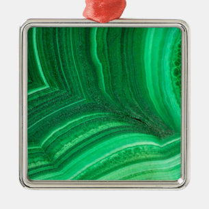 Adorno Metálico Mineral de malaquita verde brillante