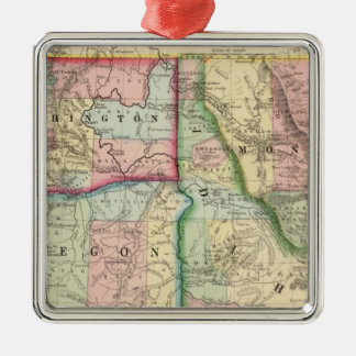 Adorno Metálico Mineral, lavado, Idaho, mapa de Mont de Mitchell
