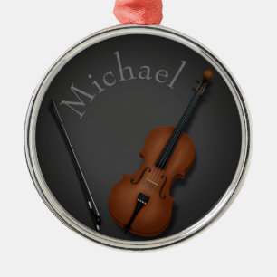 Adorno Metálico Miniatura Cello & Bow dentro personalizado