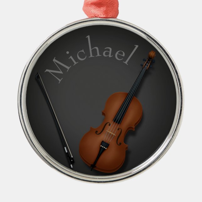 Adorno Metálico Miniatura Cello & Bow dentro personalizado (Frente)
