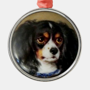 Adorno Metálico MINIATURA RETRATOS DE PERRO Tricolor Español