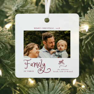 Adorno Metálico Mínima familia Foto Caprichosa Feliz Navidad