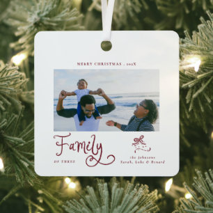 Adorno Metálico Mínima familia Foto Caprichosa Feliz Navidad