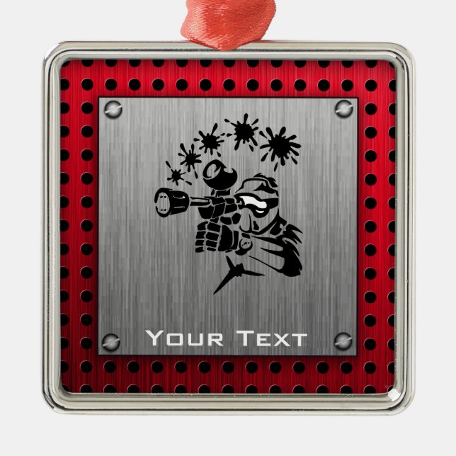 Adorno Metálico Mirada metalizado cepillada Paintball (Frente)