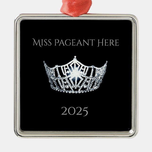 Adorno Metálico Miss America style Crown Christmas Ornament (Frente)