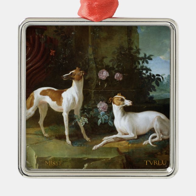 Adorno Metálico Misse y Turlu, dos galgos de Louis XV (Frente)