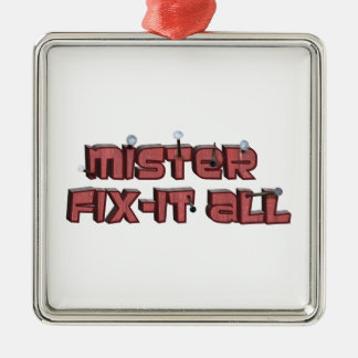 Adorno Metálico Mister Fix-It Todo Diseño De Texto De Madera