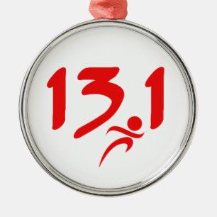 Adorno Metálico Mitad-maratón 13,1 del rojo
