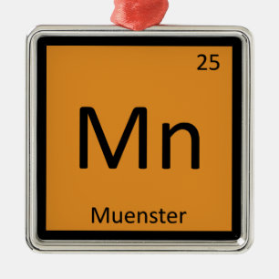 Adorno Metálico Mn - Queso Muenster Tabla Periódica Química