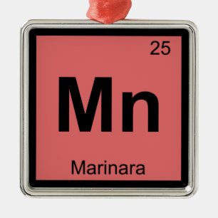 Adorno Metálico Mn - Símbolo de la tabla periódica de química Mari