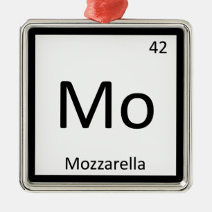 Adorno Metálico Mo - Química del queso Mozzarella Tabla periódica