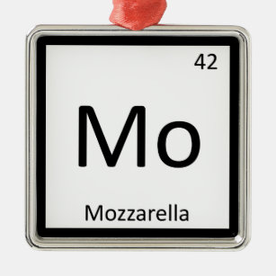 Adorno Metálico Mo - Tabla periódica de química del queso de Mozza