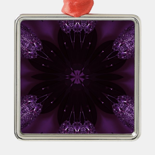 Adorno Metálico Moda de diseño Kaleidoscope Elegante Morado brilla (Frente)