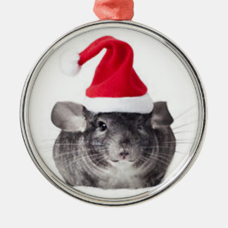 Adorno Metálico Modelo adorable de Santa de la chinchilla