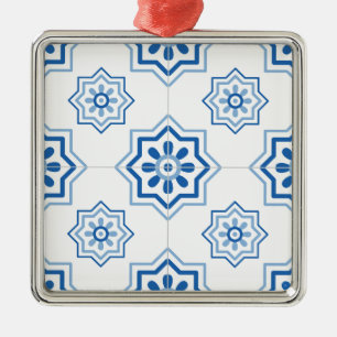 Adorno Metálico Modelo AZUL de la teja de Azulejo del portugués