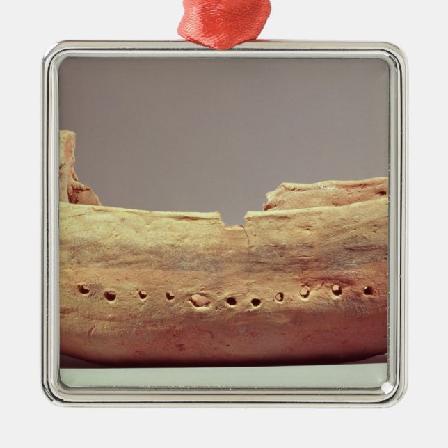 Adorno Metálico Modelo de un barco con una alta cubierta de (Frente)