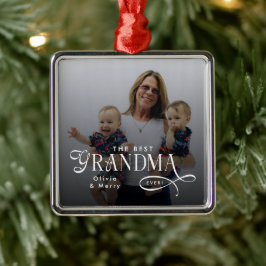 Adorno Metálico Modern Best Grandma Ever Photo Personalized