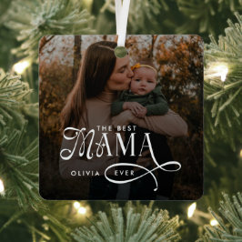 Adorno Metálico Modern Best Mama Ever Photo Mothers Day Gifts
