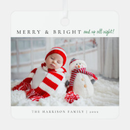 Adorno Metálico Modern Merry & Bright Birth Stats Photos
