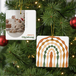 Adorno Metálico Modern Retro Arch Family Photo Christmas Holiday