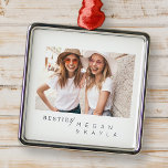 Adorno Metálico Moderna foto de los mejores amigos Minimalistas BF<br><div class="desc">El diseño se compone de tipografía divertida y lúdica con fuentes sans serif y serif. Añadir una foto personalizado.</div>