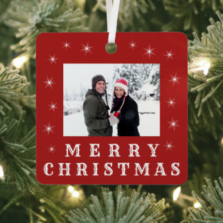 Adorno Metálico Moderna Fotos de la familia de nieve navideña de F