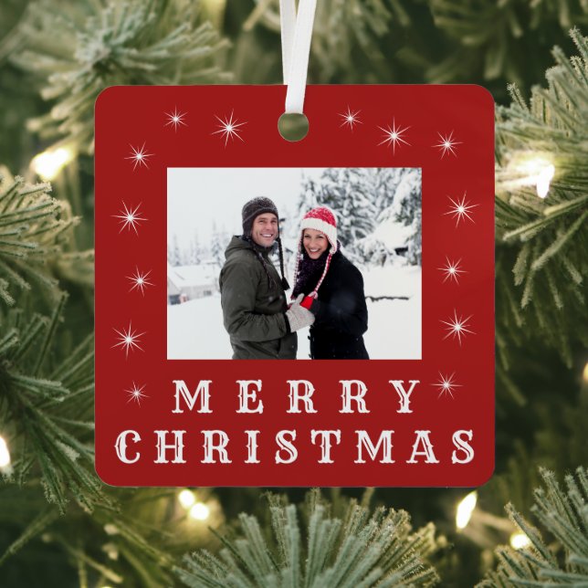 Adorno Metálico Moderna Fotos de la familia de nieve navideña de F (in situ)