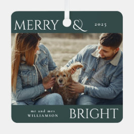 Adorno Metálico Moderna y elegante Feliz Navidad Familia Fotografí