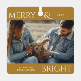 Adorno Metálico Moderna y elegante foto de oro de la familia navid