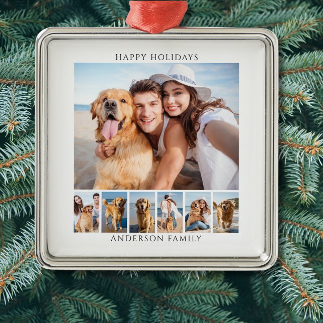 Adorno Metálico Modernos 7 Navidades Collages de fotos personaliza (Subido por el creador)