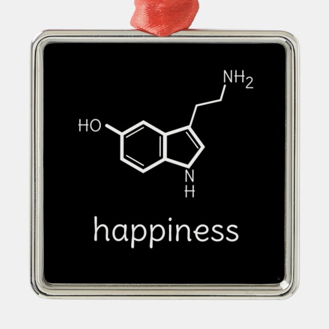 Adorno Metálico moléculas de la serotonina de la felicidad (Frente)