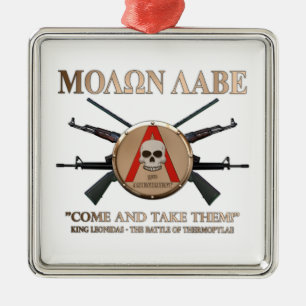 Adorno Metálico Molon Labe - escudo espartano