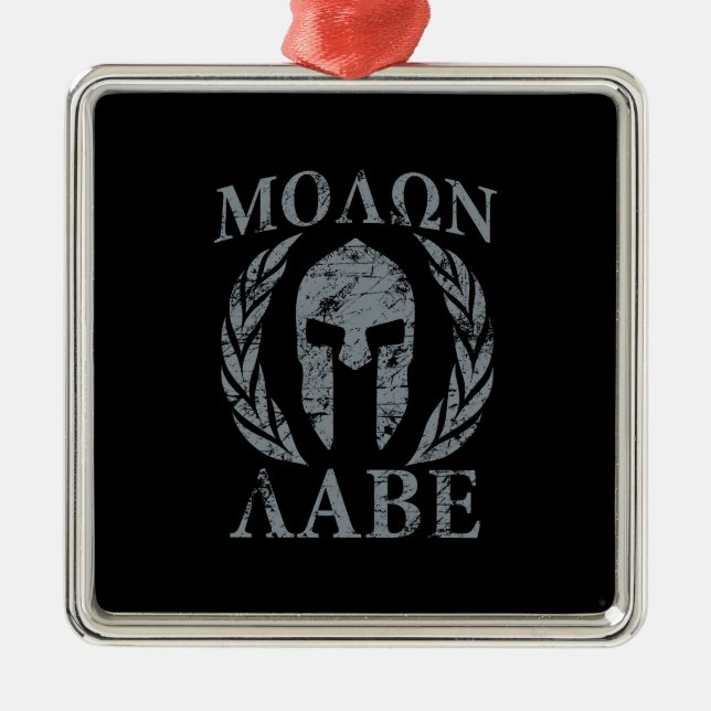 Adorno Metálico Molon Labe Grunge Spartan Armor (Frente)