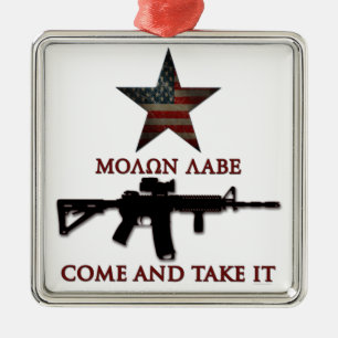 Adorno Metálico Molon Labe - venido y lo toma