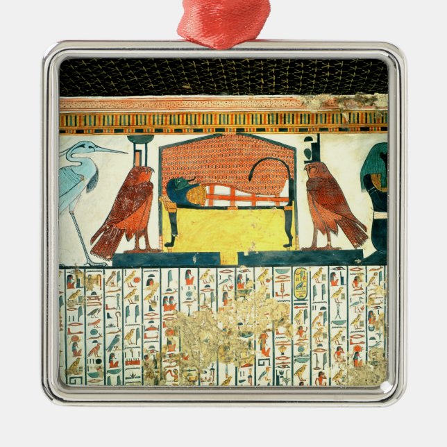 Adorno Metálico Momia en una cama fúnebre con diversas divinidades (Frente)